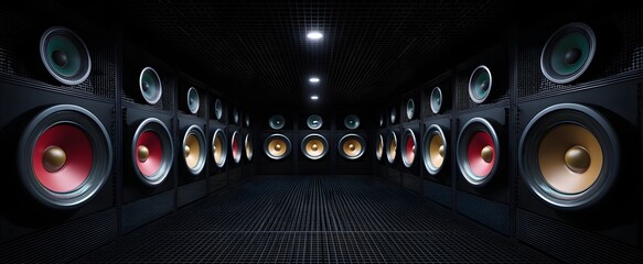 The array of powerful speakers is a thunderstorm delivering immersive sound experiences.