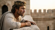 © PhotoGranary - King David on his palace rooftop. A cinematic biblical scene of temptation, desire, and a fateful moment of contemplation.