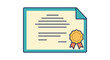 © MdMostafa - An illustration of a certificate with a gold seal and ribbon