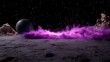 © Дмитрий Петров - A black planet with a purple explosion is shown against a starry sky.