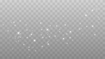 Wall Mural - Glowing light effect with many glitter particles isolated on transparent background. Vector starry cloud with dust. Magic christmas decoration	