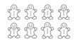 © arif - Eight whimsical gingerbread man cookies in a stylized silhouette