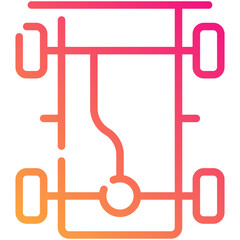 Wall Mural - chassis gradient line icon