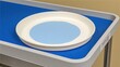 © AizayStock - Circular Blue Cloth on White Tray in Medical Setting for Hygiene