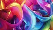© INDRAWATI - An abstract image showcasing vibrant, iridescent ribbons interweaving in a dynamic, three-dimensional composition.  The ribbons' glossy surfaces reflect light, creating a sense of depth and movement