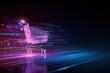 © NOORULHASSAN - Online shopping cart digital neon future e commerce retail