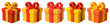 © Rawpixel.com - PNG Colorful pixelated gift boxes, element set on transparent background