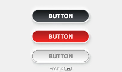 Wall Mural - Collection of colored buttons, frame label, event web bar, buttons with color. Vector illustration