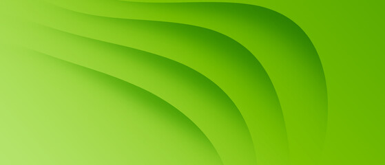 Wall Mural - Abstract green wave background. Dynamic shape composition with soft gradient