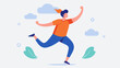 © Justlight - A person engaged in a physical activity such as dancing or playing a sport as part of a cognitive training program to promote brain health through exercise.. Vector illustration