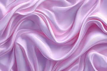 Wall Mural - Elegant and soft pink silk fabric with delicate folds, creating a smooth, flowing texture, perfect for background or textile design projects with a luxurious touch.