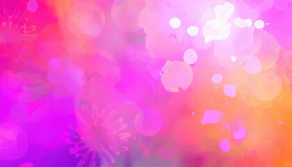 Wall Mural - vibrant pink orange abstract blur with glowing circular light shapes and soft bokeh gradient for wallpaper or banner background