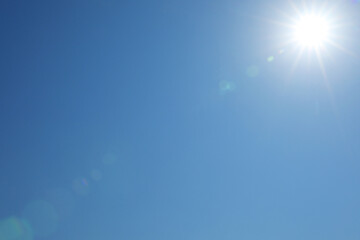 Wall Mural - beautiful blue sky on sunny day, bottom view