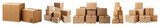 PNG Cardboard boxes stacked neatly, element set on transparent background