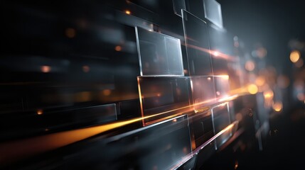 Wall Mural - Sleek Transparent Glass Background with Light and Motion Effects