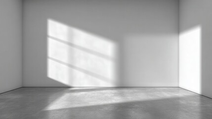 Wall Mural - Empty Minimalist Room with Polished Concrete Floor and Shadows