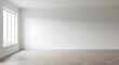 © ADEV - Bright Modern Interior Room with Large Window and Herringbone Wood Floor