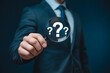 © Karla - Understanding questions and answers concept with magnifying glass for business research analysis