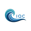 © MDSENTU - IQC Creative Ocean Wave Symbol with Text, IQC Later Logo, Blue Wave Icon with Company Name,