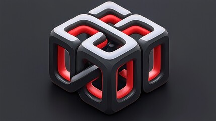 Interlocked cuboids form geometric abstraction