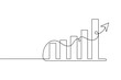 © LemonDesigner - Business growth bar chart continuous one line art drawing and growth bar chart icon simple outline vector illustration.