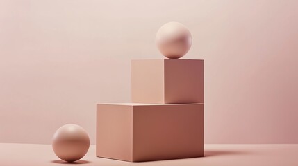 Minimalist composition of rectangular objects in neutral tones, abstract technology representation.
