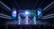 © Anak - Immersive Futuristic Live Event with Holographic Performers, Dynamic LED Screen Visuals, and an Interactive Audience Wearing Glowing Devices