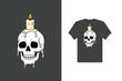 © ArunKumar - Grinning skull with candle on top melting t shirt vector design