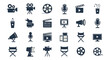 © nhpvect02 - Collection of film video and audio production related icons in monochrome