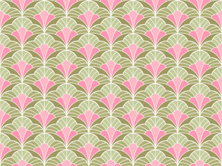 Wall Mural - abstract seamless pattern with art deco floral element. geometric vector background.