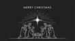© nevermind - A minimalist Christmas card design featuring the Nativity scene, star, and greeting.