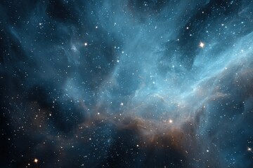 Wall Mural - Vibrant cosmic space background featuring a stunning nebula and countless stars scattering across the vast universe
