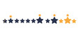 © Gardner - Star rating system with a selection of full and partial stars against a white background, representing customer feedback or product quality assessment