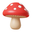 © fahad - Stylized 3d illustration of a red mushroom with white spots isolated on transparent background