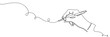 © Максим Зайков - Continuous one line pen hand pencil write one art icon book journal sketch. Sign line pen hand vector signature letter notebook person background contract document single legal white school paper