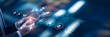 © AD - Businessman researches Accountability technological and discover data, corporate transparency, governance systems, ethical reporting, compliance frameworks, risk evaluation
