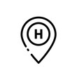© KR Studio - hotel pin, hotel location - vector icon