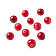 © Anhar - Overhead shot of fresh cranberries scattered isolated on transparent background, perfect for holiday recipes and healthy eating concepts