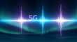 © Kharis - High-speed 5G internet connection concept with a glowing soundwave and aurora background