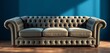 © Prisana - Deep buttoned Chesterfield sofa, plush velvet upholstery, edwardian, gray
