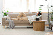 © Pixel-Shot - Relaxed young woman resting on sofa with essential oil diffuser, home comfort and wellness lifestyle