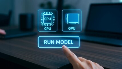 AI developer workspace programmer using futuristic technology computer interface for coding