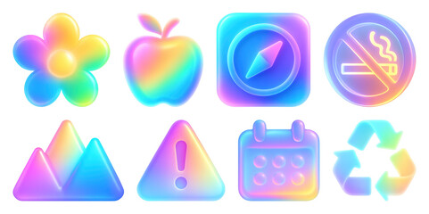 Wall Mural - Colorful gradient icons collection