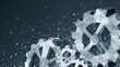 © Adib - Dynamic metallic gears interlock in a futuristic network of glowing connections symbolizing innovation and industrial progress