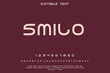 © Mehedi - Modern sans serif font alphabet and numbers on dark red background