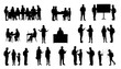 © Kabaka - Set of teacher and student silhouette interactions, educational concept vector with children and adults in various learning scenes
