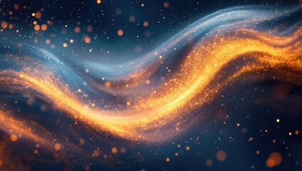 Wall Mural - Abstract swirling golden and blue textures