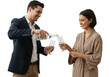 © Songpong - Man pours champagne for woman celebrating special occasion enjoying a romantic moment transparent background