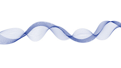 Wall Mural - Soft blue wave pattern for a clean and creative look. Digital art of a smooth, undulating blue ribbon.