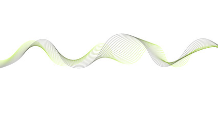Wall Mural - Creative and minimalist abstract background graphic with flowing lines. Elegant flowing line art in  green hues.